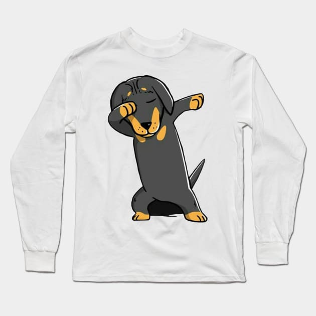 Dachshund Dabbing Dachshund Lovers Long Sleeve T-Shirt by GRADA